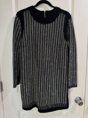 akira black and white dress Akira Drape Printed Dress - Ebano/ Silver Blue Mult